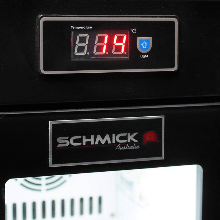 Mini Bar Fridge | Coffee Machine Milk Storage 9L close up view of temperature control and light panel